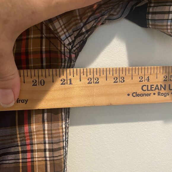 Parish Nation Y2K Shirt Mens Large Brown Plaid Hip Hop Streetwear Logos Retro - Picture 10 of 12